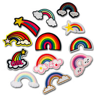 Pas de minimum brodé arc-en-ciel nuage étoile arc Patch pour vêtements pour enfants personnalisation de patch mignon