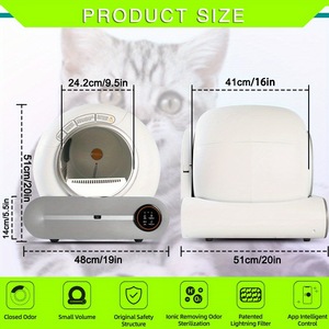 Caja de Arena Inteligente para Gatos con Doble Sensor de Seguridad, 65L, Autolimpiable, Inodoro Automático para Gatos con Aplicación Wifi y Control de Olores, Último Modelo, Superventas - Product Image 6