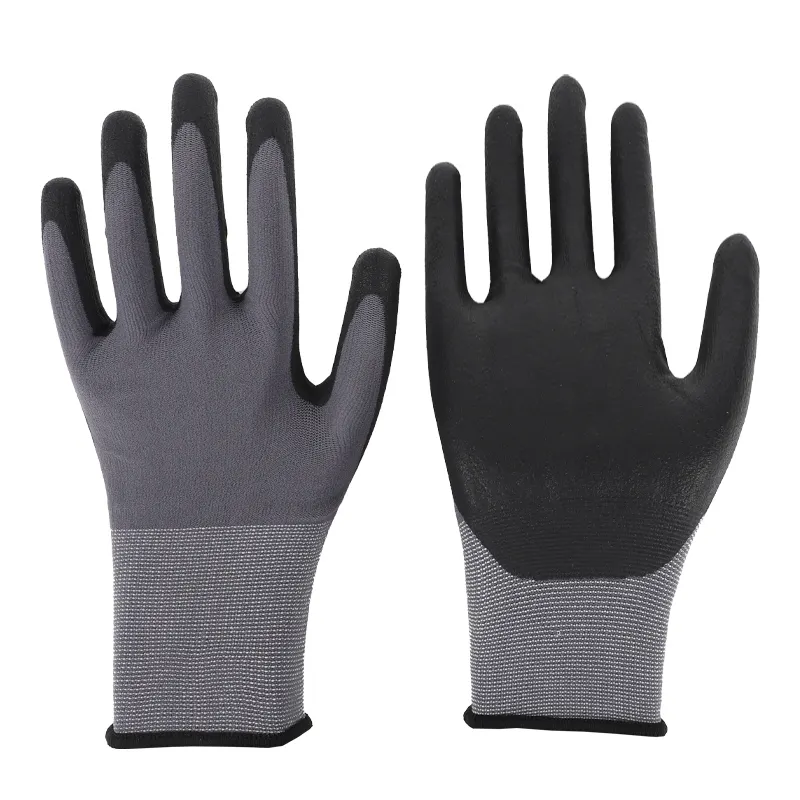 Guantes DE TRABAJO DE SEGURIDAD RECUBIERTOS DE espuma de nitrilo resistentes al corte, precio barato, gran oferta de calibre 15