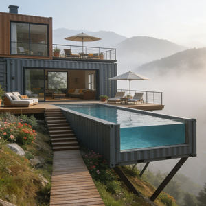 สระว่ายน้ำแบบตู้คอนเทนเนอร์ 40 ฟุต อุปกรณ์สระว่ายน้ำ อุปกรณ์สระว่ายน้ำสำเร็จรูป สระว่ายน้ำเหนือพื้นดิน สระว่ายน้ำหลังบ้าน - Product Image 3