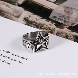 <b>Titanium</b> Steel Punk Star Men's <b>Ring</b> SA979 Gift Jewelry - Product Image 5