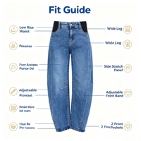 Celana Jeans Ibu Hamil Model Side Panel, Longgar, Bahan Denim Stretch, Kasual, Nyaman Dipakai Sehari-hari