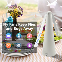 Ventilateur anti-mouches USB et piles ventilateur anti-mouches pour éloigner les mouches pour pique-nique barbecue fête ventilateur anti-mouches extérieur pour table