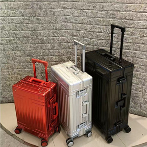 Factory Direct Simple 20/24/26 Inch Universal Wheel TSA Password Suitcase All Aluminum Alloy <strong>Luggage</strong> Case Wholesale - Product Image 1
