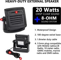 Haut-parleur externe robuste de 20 watts pour répéteurs FT-2900R/FT-2980R/FT-3100R, postes radio et radios marines