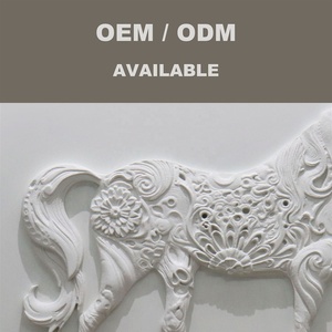 Décoration d'hôtel, œuvre d'art de cheval sculptée en 3D à la main, décoration murale - Product Image 3