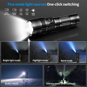 Linterna Táctica LED de Aluminio, Recargable, con Zoom, Súper Brillante, 10000 Lúmenes, Resistente al Agua IP65, Venta al Por Mayor - Product Image 5