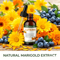 Gouttes liquides pour la santé des yeux à la lutéine 60ml, extrait de souci, soulagement de la fatigue oculaire numérique, yeux secs, soutien contre la lumière bleue, supplément naturel