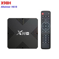 Dispositivo Multimedia X98H con Android 12.0, Allwinner H618, Compatible con 4K Ultra HD, WiFi 6 de 2.4GHZ/5.8GHZ, LAN de 100M, BT5.0, H.265 HEVC