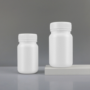 Bouteille en plastique HDPE blanche solide vide de 150 ml, 225 ml, 285 ml pour pilules et compléments liquides avec bouchons de sécurité enfant, écologique - Product Image 2