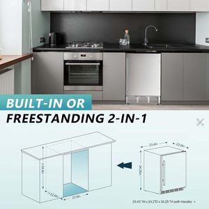 Réfrigérateur vertical commercial Vanace 145L en acier inoxydable à porte simple - Product Image 6