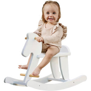 Jouet <span class=keywords><strong>cheval</strong></span> <span class=keywords><strong>à</strong></span> <span class=keywords><strong>bascule</strong></span> en bois blanc pour <span class=keywords><strong>18</strong></span> <span class=keywords><strong>mois</strong></span> + enfant/enfant en bas âge intérieur/extérieur Ride Animal Home Decor pour garçon et fille - Product Image 1