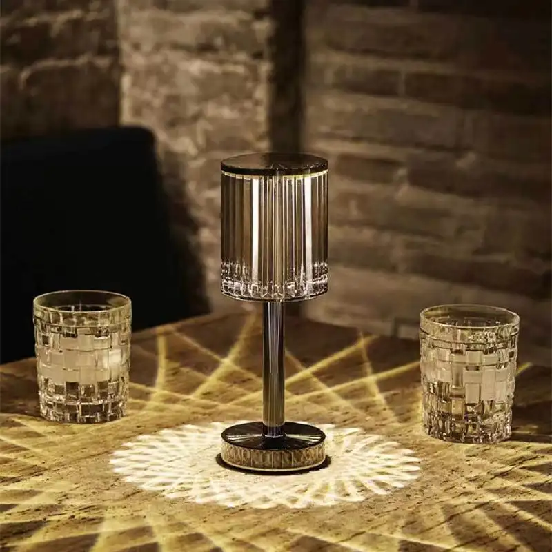 Bar Hotel Restaurant Kristall moderne Tisch lampen USB-Aufladung Acryl LED Dekor Lampe Touch Dimmbar