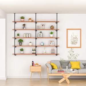 Soportes de Estantería de Tubo de Hierro Industriales, Estantes de Tubo DIY para Montar en la Pared Estilo Rústico para Cocina, Decoración de Sala de Estar y Estantería de Bar - Product Image 4