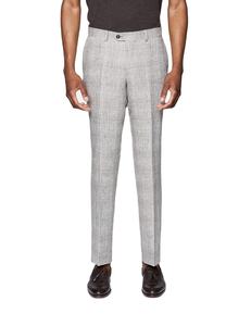 Pantaloni da uomo personalizzati di fabbrica in <span class=keywords><strong>lino</strong></span> scozzese blu Slim Fit Casual alla moda formali tasche posteriori da lavoro da ufficio pantaloni da uomo - Product Image 6