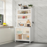 Meuble de rangement grande capacité à double porte en acier, armoire de cuisine avec étagère réglable, buffet multifonctionnel pour salle à manger