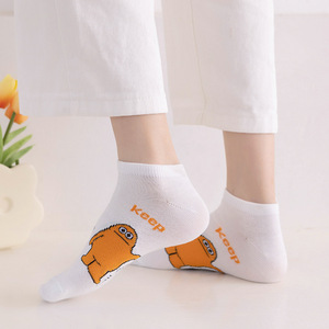 Anime Cartoon Ankle Socks For Women Breathable Sweat Absorbent All Season Casual Wear White With Colorful Characters - Product Image 3