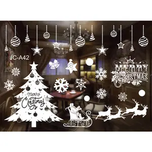 Best Selling Factory Custom Glued Static Christmas 2022 Snowflake Wholesale Vinyl Christmas Sticker Window