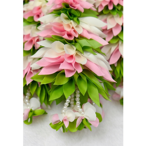 Guirlande de fleurs artificielles roses et blanches, collier floral décoratif pour mariage, mariée, temple, festival, décoration d'entrée de maison - Product Image 3