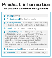 Capsules de Vitamine D3 Liquide Bio-Calcium pour Adultes - Améliore la Mémoire et le Sommeil - 100 Capsules par Flacon - 2 à 4 par Jour