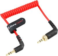 Cable de Audio TRS Macho-Macho de 3.5mm con Blindaje Trenzado y Bloqueo de Ángulo Recto Alvin's para Deity TC-1 y Cámaras DSLR/Sin Espejo