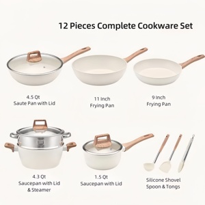 Set di Pentole Antiaderenti in Granito con Manici in Bakelite Resistenti al Calore e Fondo per Induzione, per Cucina Domestica - Product Image 2