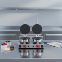 Nouvelle machine à gaufres électriques commerciales en acier inoxydable à 2 plaques, grande capacité et garantie d'un an