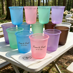 Vasos de Plástico PET Transparentes Desechables con Tapa para Llevar, Personalizados con Logotipo, de 7oz, 9oz, 11oz, 12oz, 14oz, 16oz, 300ml, 10oz, para Bodas - Product Image 1