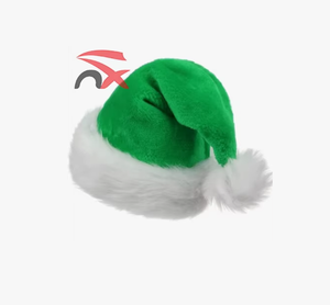 Vente en gros LOGO personnalisé Chapeaux de Noël en peluche avec casquette verte du père Noël pour adultes et enfants pour les fêtes et les vacances - Product Image 1