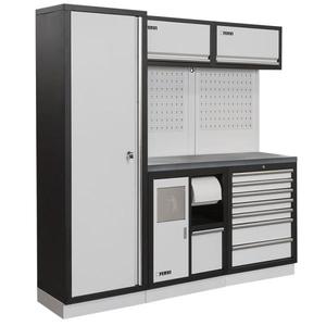 Armario de Taller Modular Fervi A008I, Acero Negro, 6 Niveles, Tipo Integrado, Combinable, Banco de Trabajo, Unidad de Almacenamiento - Product Image 1