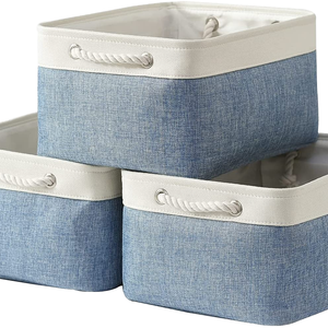 <span class=keywords><strong>Grande</strong></span> Scatola Portaoggetti Rettangolare in Tessuto di Cotone Design Moderno Pieghevole <span class=keywords><strong>Contenitore</strong></span> per Giocattoli e Scarpe con Manici per Organizzazione - Product Image 2