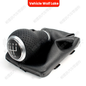 Poignée de levier de vitesses Audi Vw R32 5 vitesses, cuir noir et blanc, ergonomique, pour Audi A4 B6 B7 - Product Image 3