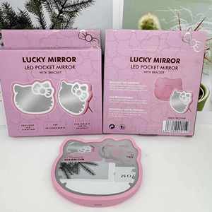 New Products 2025 Pocket Portable Travel Usb Cartoon Pink Hello Kt <b>Mirrors</b> <b>Led</b> Lighting <b>Makeup</b> <b>Mirror</b> - Product Image 5
