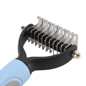 Cani ricci a doppia faccia taglierina <span class=keywords><strong>per</strong></span> peli di gatto strumenti <span class=keywords><strong>per</strong></span> lo spargimento di peli spazzola <span class=keywords><strong>per</strong></span> la pulizia della pelliccia strumento <span class=keywords><strong>per</strong></span> la toelettatura pettine <span class=keywords><strong>per</strong></span> la depilazione dell'animale domestico - Product Image 2
