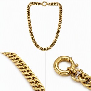 Collar de cadena cubana de acero inoxidable grueso, estilo hip-hop mate, con cierre OT, chapado en oro de 18k, accesorio de joyería. - Product Image 4
