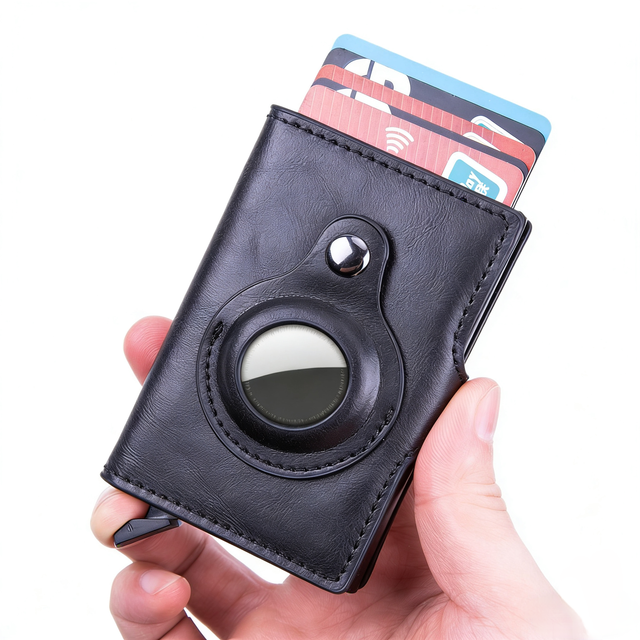 Men's Smart Pop-Up Wallet for AirTag | Ultra-Thin & Minimalist | 9-14 Card Capacity