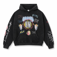 Sweat-shirt graphique surdimensionné personnalisé pour homme, coupe boxy, effet délavé vintage, en molleton 100% coton épais, style streetwear, OEM