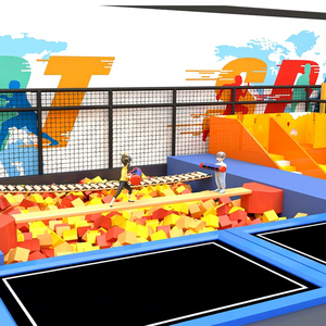 สนามเด็กเล่นในร่มสำหรับเ<span class=keywords><strong>ด</strong></span>็กเล่นแทรมโพลีนปราสาทซนและนินจาอุปสรรคสำหรับห้างสรรพสินค้า - Product Image 1