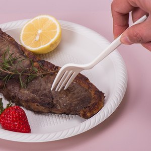 6 inch sinh thái thân thiện ngã ba ngô tinh bột đồ dùng dùng một lần dĩa thìa dao kéo ngô tinh bột ngã ba - Product Image 5