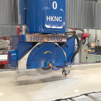 Scie à pont CNC intelligente 5 axes pour la découpe de pierre, avec caméra, moteur 80KW, alimentation 220V/380V, pour granit, marbre, quartz, dalles de roche Hualong