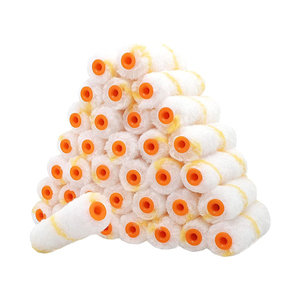 <span class=keywords><strong>Rouleau</strong></span> de <span class=keywords><strong>peinture</strong></span> industriel en satin de qualité bricolage plateau de brosse en tissu polyamide jaune personnalisable fournitures pour la maison <span class=keywords><strong>peinture</strong></span> propre support OEM - Product Image 4