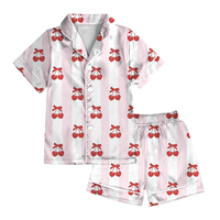 Pyjamas pour filles, vente en gros, manches courtes, tissu satiné, décontracté, ensemble 2 pièces, haut et short, vêtements de nuit, logo personnalisé, OEM