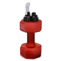 Produit Best Seller Alibaba Créatif avec Logo Personnalisé Bouteille d'Eau de Sport en Plastique Tritan de 2,2 L en Forme d'Haltère