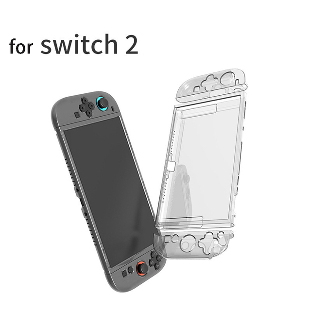 Case for Nintendo Switch 2 Video Game Shockproof PC+TPU Clear Cover Transparent Protective Case for Switch 2