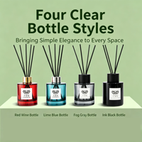 Diffuseur de parfum en verre multicolore personnalisé ADANA avec bâtonnets en fibre, décoration aromatique pour la maison, idéal pour les cadeaux souvenirs