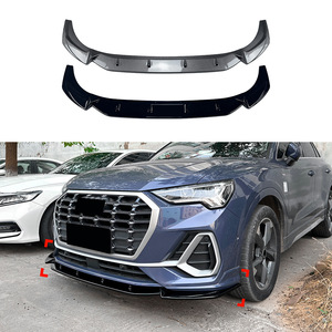 Audi Q3 F3 Sline 2019+ Front Bumper Lip Splitter Piano Black Carbon Fiber Texture Matte Finish Car Body Kit - Product Image 1