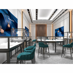 Diseño Interior Moderno en Estilo Negro con Renderizado 3D para Pequeñas Joyerías Comerciales, Diseño de Vitrinas para Tiendas de Joyería - Product Image 5