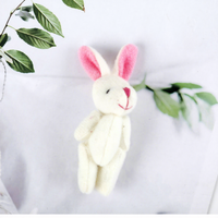 Mini 7CM doux en peluche lapin et ours boucles d'oreilles accessoire à créer soi-même petite poupée pendentif