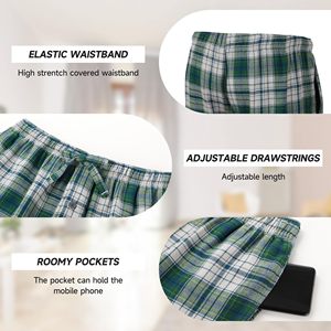 <span class=keywords><strong>Pantaloncini</strong></span> <span class=keywords><strong>pigiama</strong></span> da <span class=keywords><strong>uomo</strong></span> in tessuto a quadri XL con tasche, fondo traspirante per la casa - Product Image 3