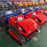 Tondeuse à gazon robotisée à rayon de braquage nul de qualité industrielle professionnelle pour l'herbe dense, les broussailles et la végétation de jardin avec coupe-fil